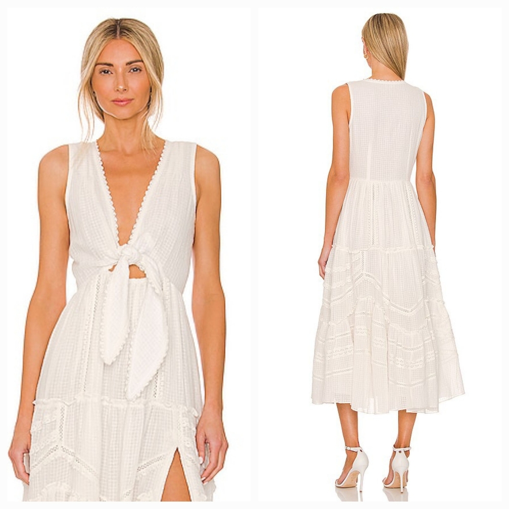 Hemant and Nandita Juhi Midi Dress in White XS NWT - Picture 2 of 10